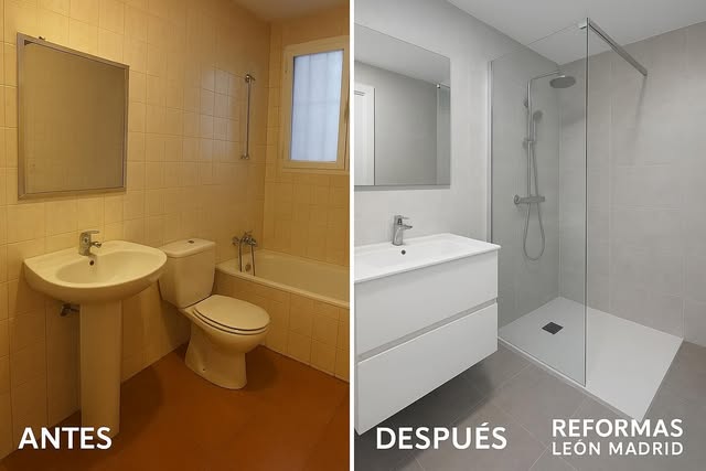 Reforma de baño completo, antes y después