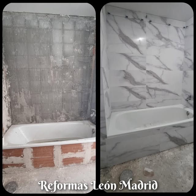Reforma de baño con mármol, antes y después