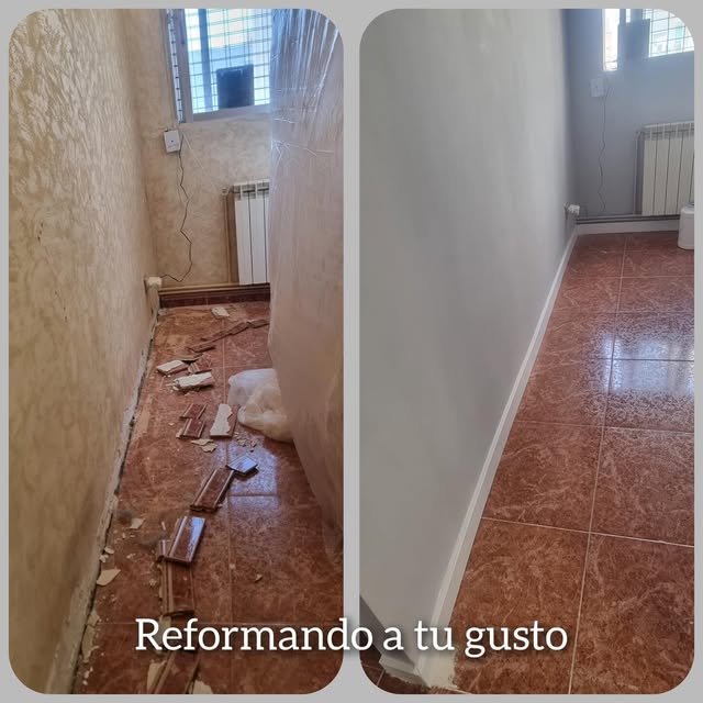 Reforma de pasillo, antes y después